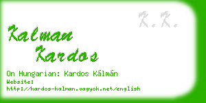 kalman kardos business card