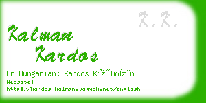 kalman kardos business card